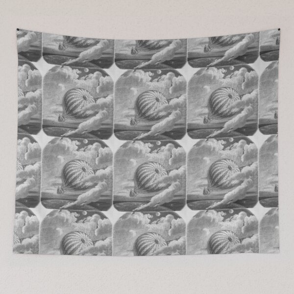 Item preview, Hot air balloon vintage etching designed and sold by Vintage Designs +.