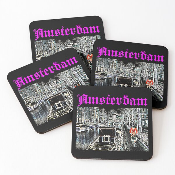 Item preview, Amsterdam Cyclist Boats Trees Dark designed and sold by alexvas.