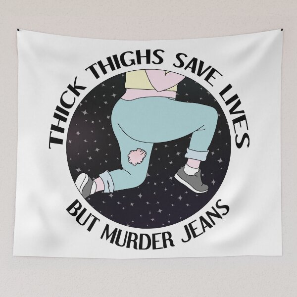 Item preview, Thick Thighs Murder Jeans designed and sold by MikkiMischief.