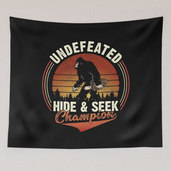 Item preview, Undefeated Bigfoot caring Morel Mushroom Hide and Seek Champion funny vintage graphics  designed and sold by alenaz.