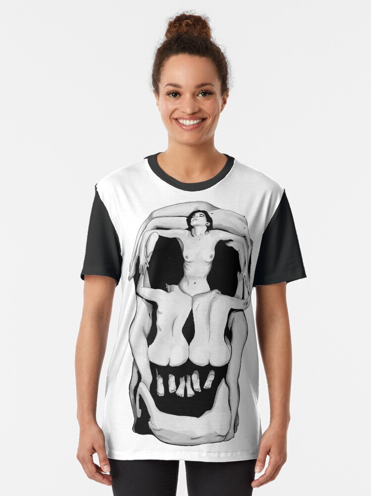 Alternate view of Salvador Dalí's Skulls - BLACK Graphic T-Shirt