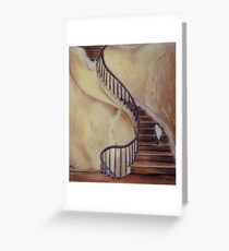 Cat on the Stairs Greeting Card
