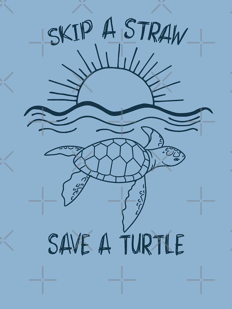 Skip a straw save a turtle Painting by Norman W - Pixels