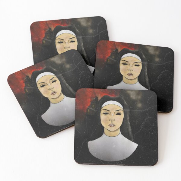 Item preview, Nun in front of a burning church designed and sold by Fruzsina Szabo.