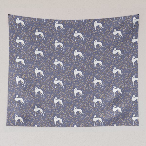 Item preview, Whippet with brown leaves designed and sold by lobitos.