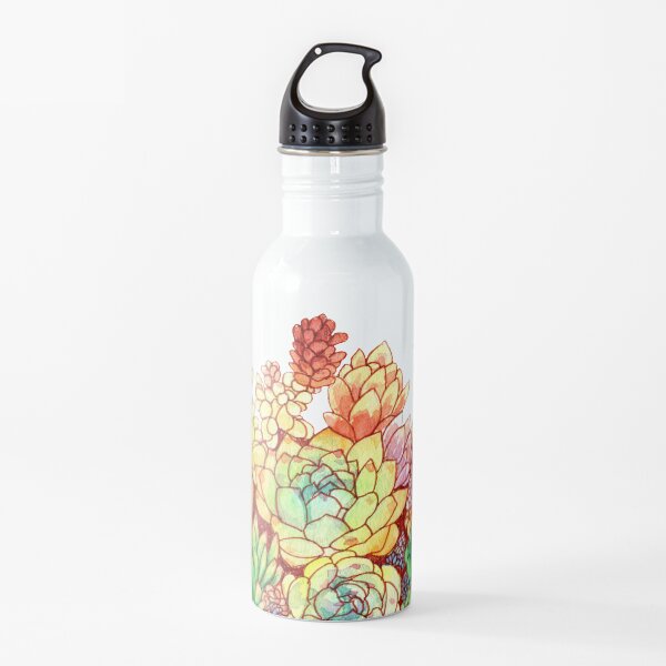 Watercolor Succulents Water Bottle