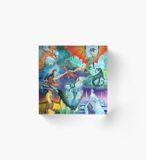 Wing of fire all dragon Pattern Background Acrylic Block