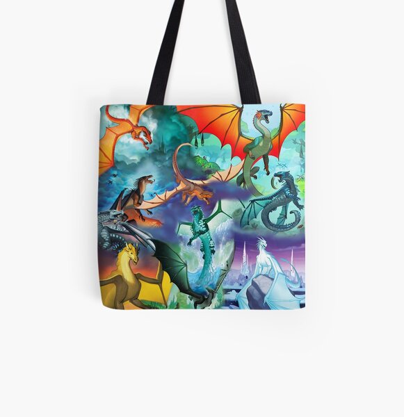 Wing of fire all dragon Pattern Background All Over Print Tote Bag