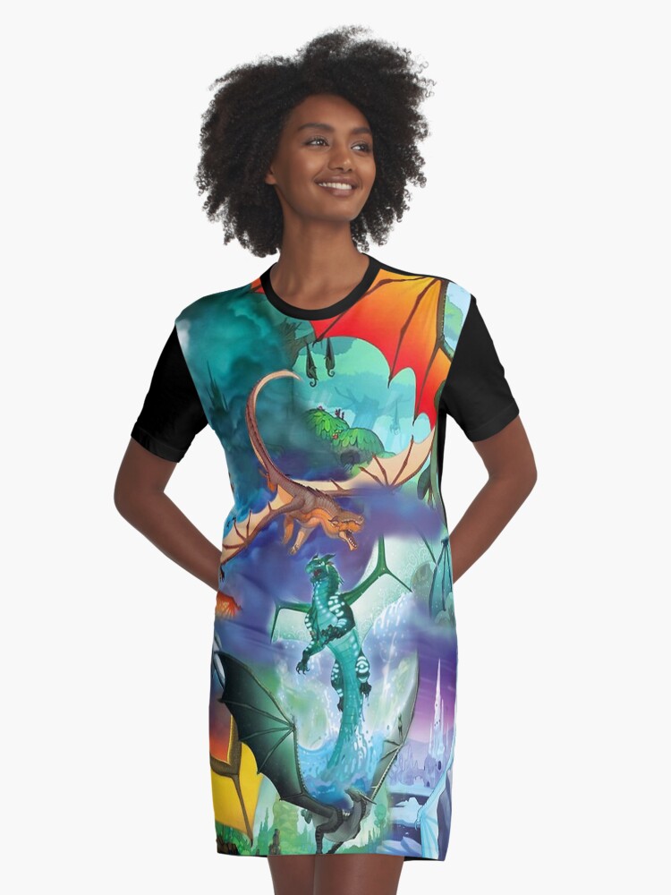 Wing of fire all dragon Pattern Background Graphic T Shirt Dress for Sale by YellowQuenn Redbubble