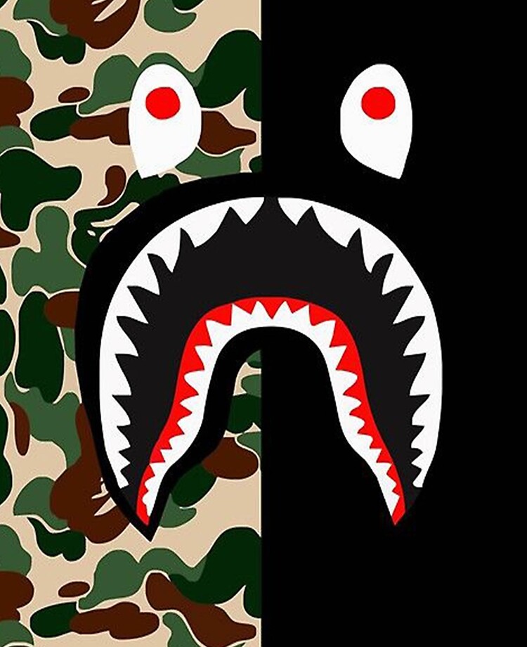 camo bape shark