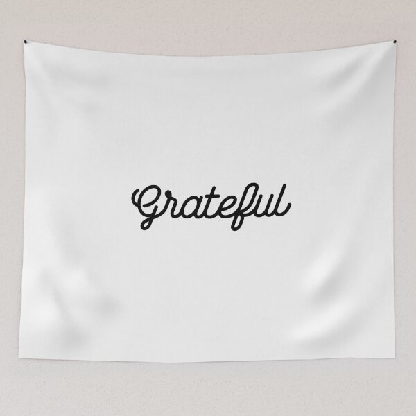 Item preview, Grateful - Modern, Minimal Typographic Print - Black and white - Gratitude Poster designed and sold by Studio Grafiikka.