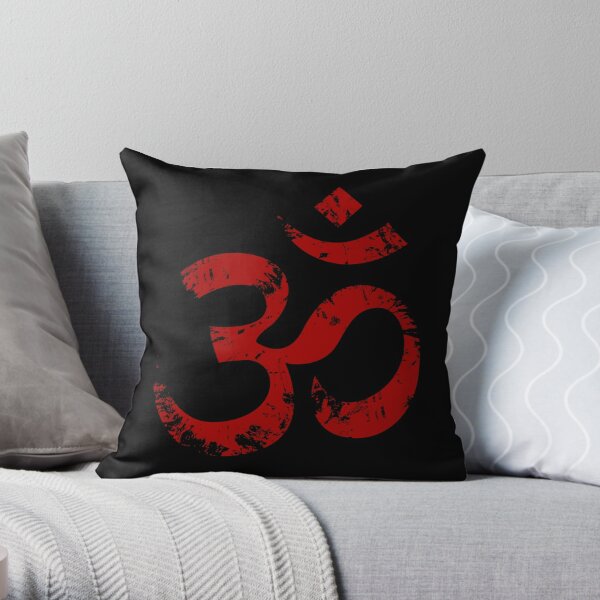 Red Painted Ohm Symbol Throw Pillow