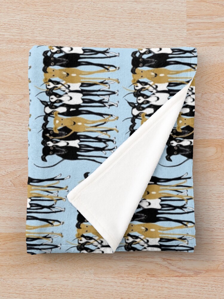 "Greyhound Gathering" Throw Blanket by HoundieLover Redbubble