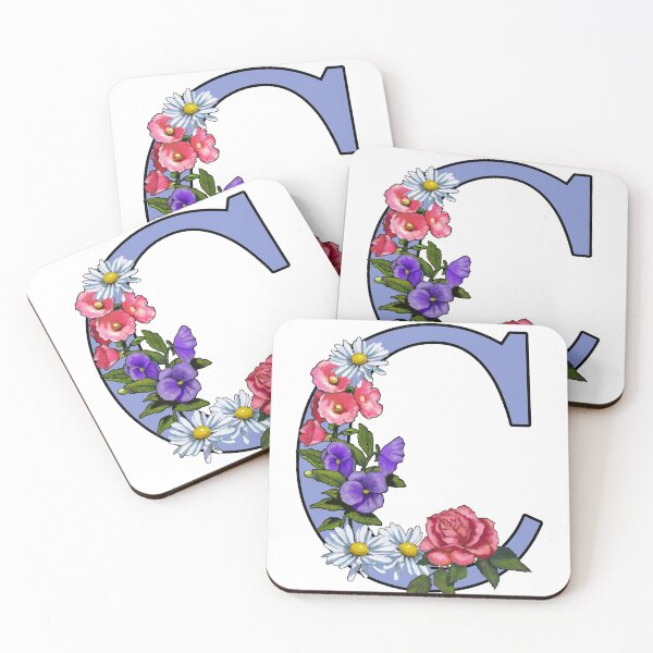 Item preview, Letter C, Initial, Monogram, Flowers, Art, Decorated Letter designed and sold by JoyfulWhimsy.
