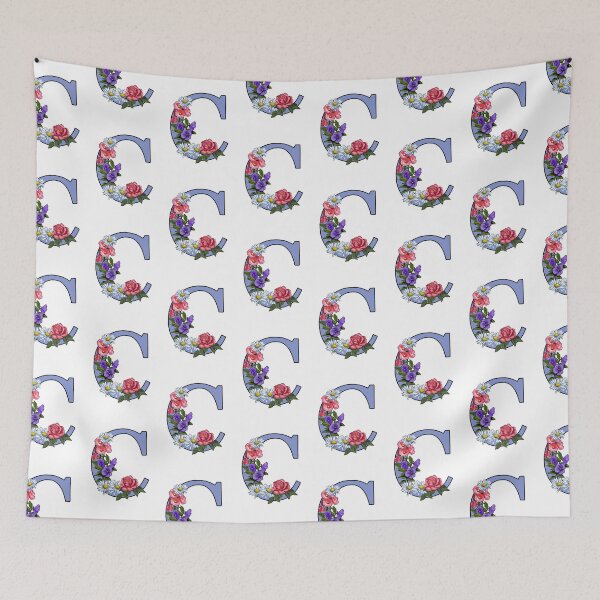 Item preview, Letter C, Initial, Monogram, Flowers, Art, Decorated Letter designed and sold by JoyfulWhimsy.
