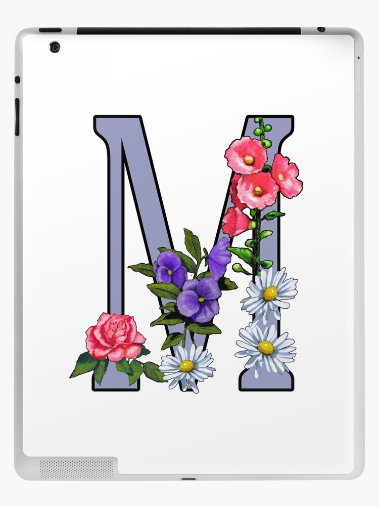 M Monogram Letter Initial Flowers | iPad Case & Skin