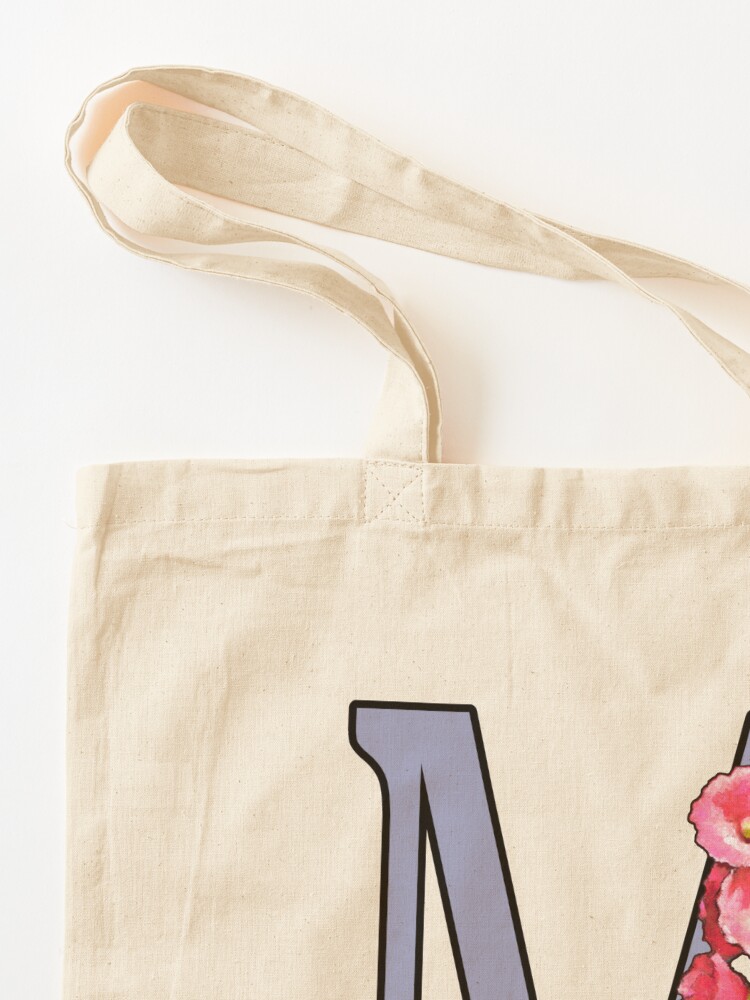 M'' Letter Initial Canvas Tote Bag - Initials Bags