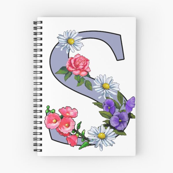 Item preview, Letter S, Initial, Monogram, Alphabet, Pink and White Flowers designed and sold by JoyfulWhimsy.