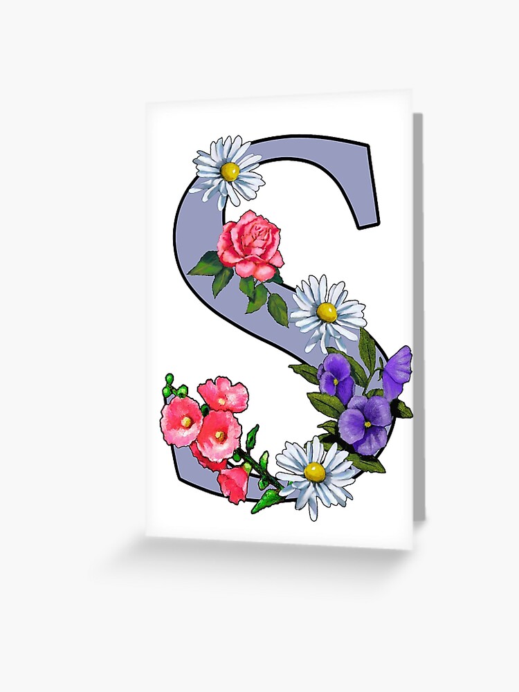 S Logo 1-letter S Monogram. Floral Style Rose. Monogram of a 