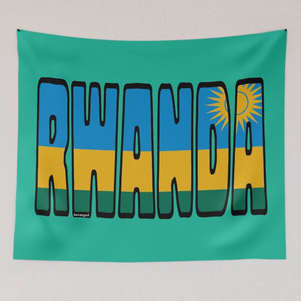 Item preview, Rwanda Font with Rwandan Flag designed and sold by Havocgirl.