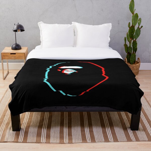 trippy bape Throw Blanket