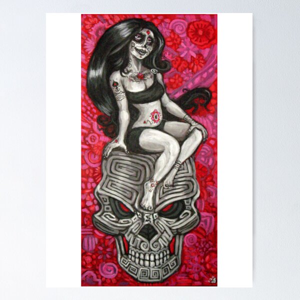 Item preview, Chica De Muerte on Giant Skull 3 designed and sold by rawjawbone.