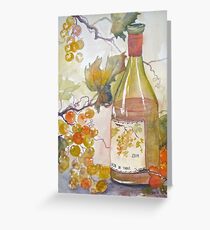 Wine and grapes Greeting Card