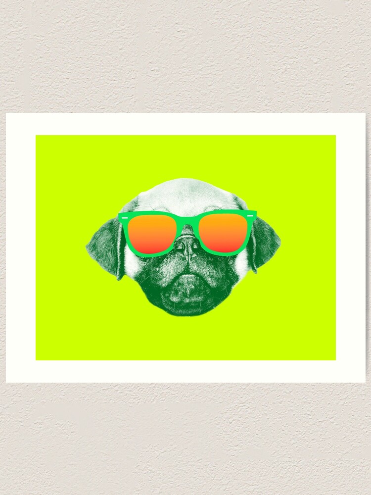 Alternate view of Funny Dog with Sunglasses Art Print