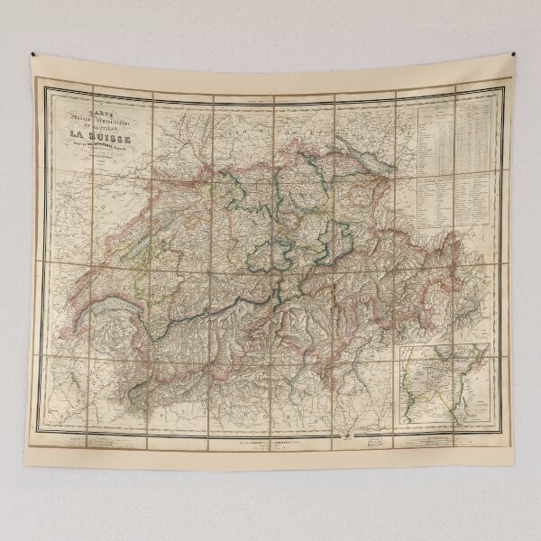 Item preview, Map of Switzerland (1855) designed and sold by allhistory.