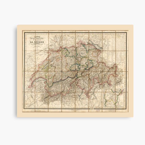 Item preview, Map of Switzerland (1855) designed and sold by allhistory.