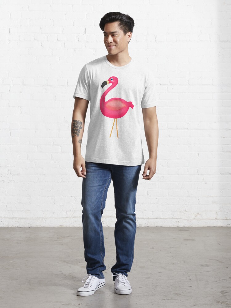 Men's slim fit shirt with pink flamingo print