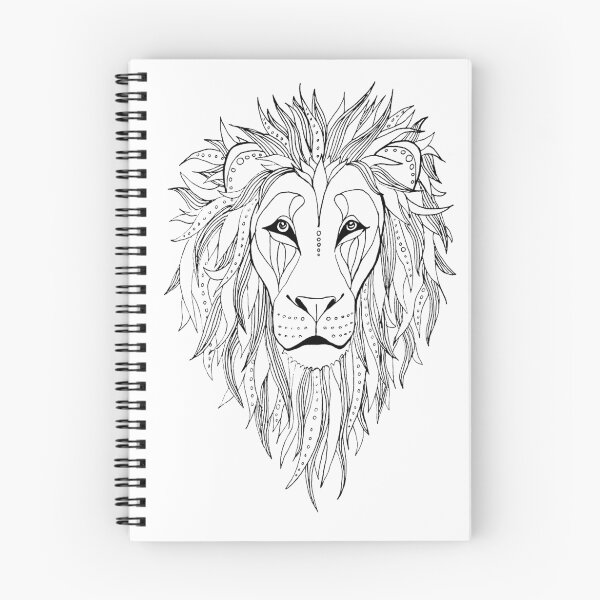 Item preview, patterned lion ink drawing designed and sold by AmandaRuthArt.