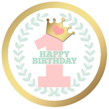 First Birthday Gold Crown Cake Topper 
