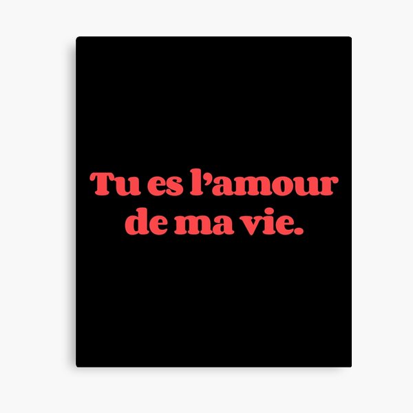 Tu Es L Amour De Ma Vie You Are The Love Of My Life Canvas Print For Sale By Scoopivich Redbubble