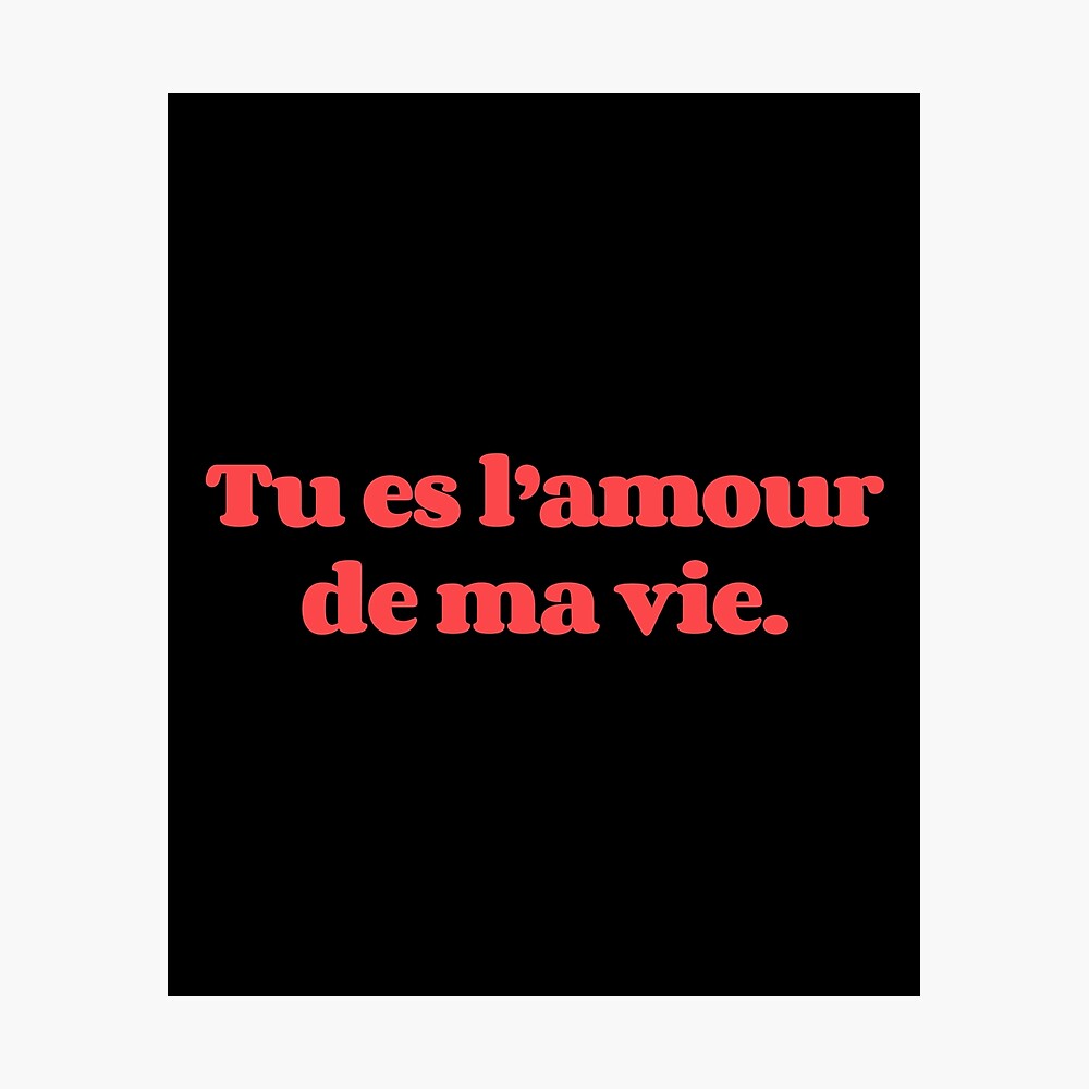 Tu Es L Amour De Ma Vie You Are The Love Of My Life Poster By Scoopivich Redbubble