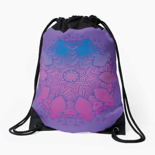 Abstract Flowerhead 16 Drawstring Bag