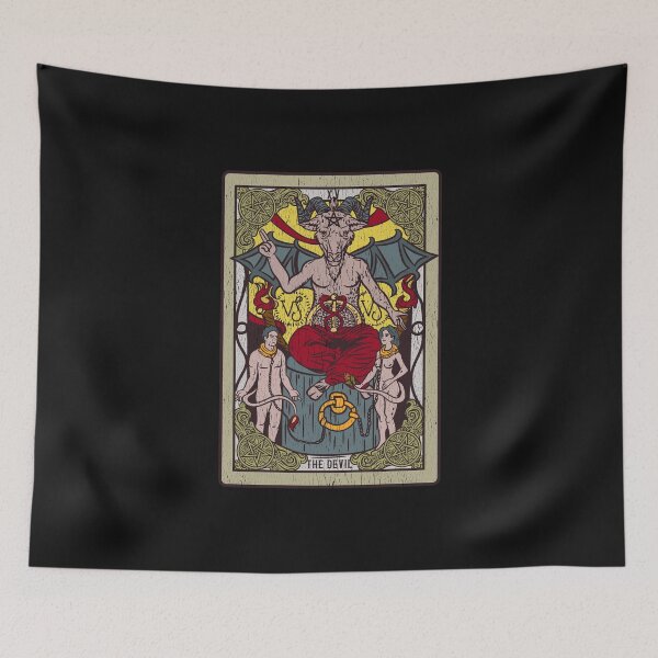Artikelvorschau, Die Devil Tarot Card Geschenk I Satanic Occult Baphomet drucken entworfen und verkauft von biNutz.
