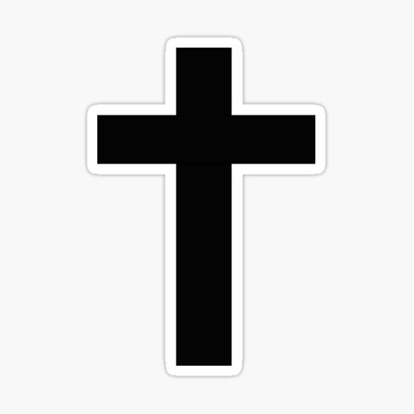 White and Black Goth Cross Sticker