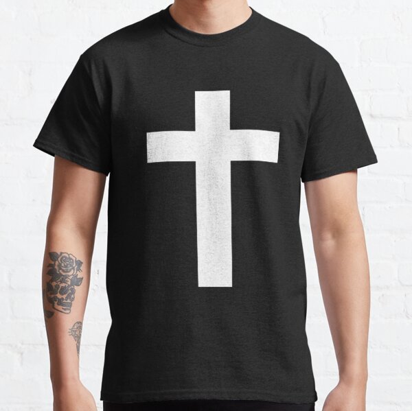 Black and White Goth Cross Classic T-Shirt
