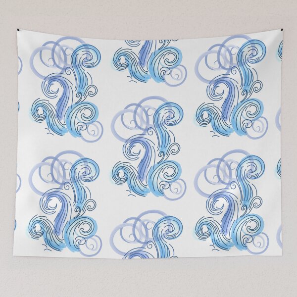 Item preview, abstract blue sea designed and sold by CREATINERY.