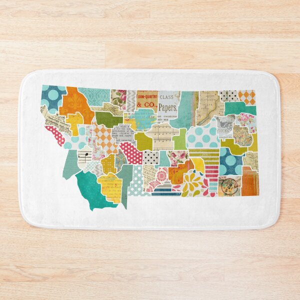 Item preview, Montana Love - Bright and Colorful Collage Quilt State Map Art designed and sold by traciwithani.