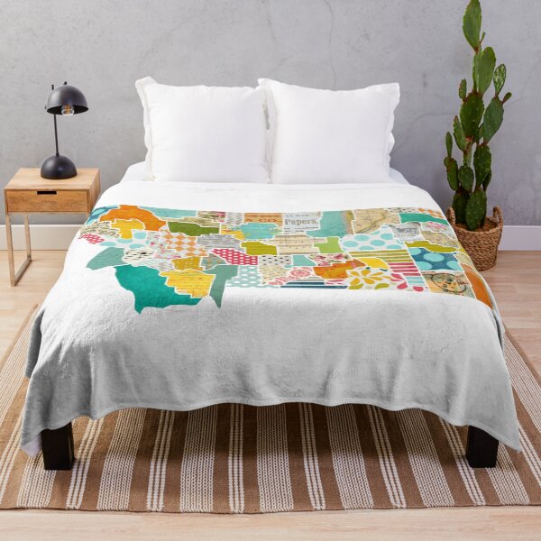 Item preview, Montana Love - Bright and Colorful Collage Quilt State Map Art designed and sold by traciwithani.