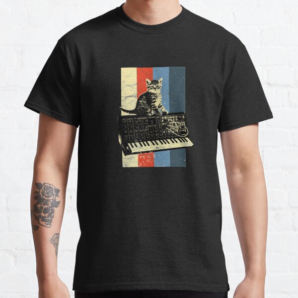 Item preview, Synthesizer & Cat Vintage Analog - Synth Techno design designed and sold by A-Fashion.