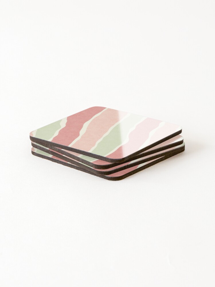 Thumbnail 4 of 5, Coasters (Set of 4), Pink Pattern designed and sold by Rusembell.