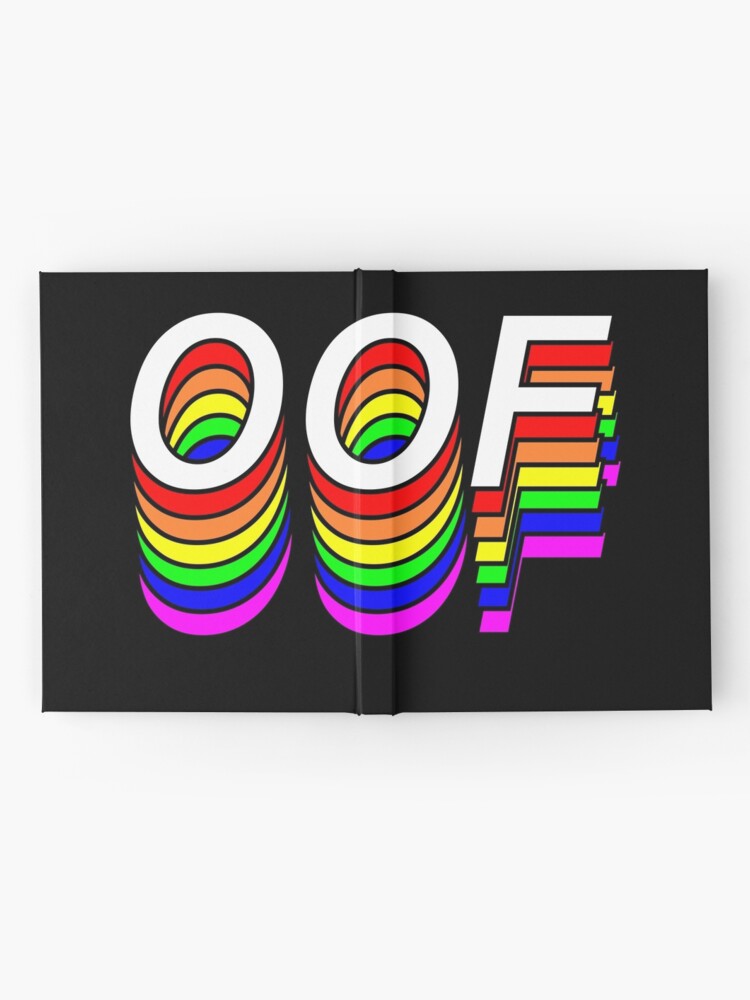 Funny Oof Roblox Thanks Meme Rainbow Design Hardcover Journal By Elkaito Redbubble - rainbow oof roblox