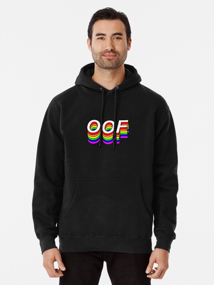 Funny Oof Roblox Thanks Meme Rainbow Design Pullover Hoodie By Elkaito Redbubble - hoodie rainbow t shirt roblox