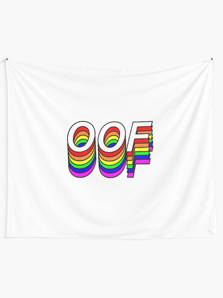 Funny Oof Roblox Thanks Meme Rainbow Design Tapestry By Elkaito Redbubble - pirates oof roblox