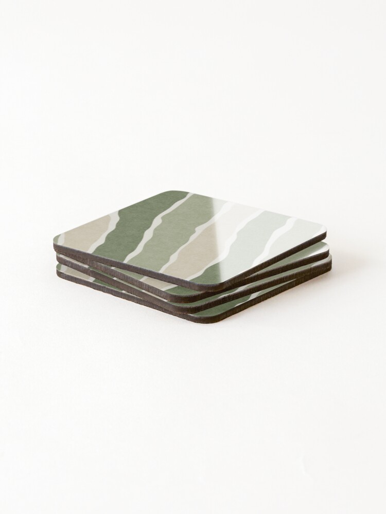 Thumbnail 4 of 5, Coasters (Set of 4), Green Pattern designed and sold by Rusembell.