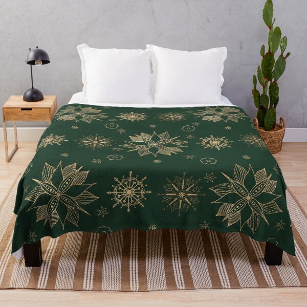 Item preview, Elegant Gold Green Poinsettias Snowflakes Winter Design designed and sold by InovArtS.