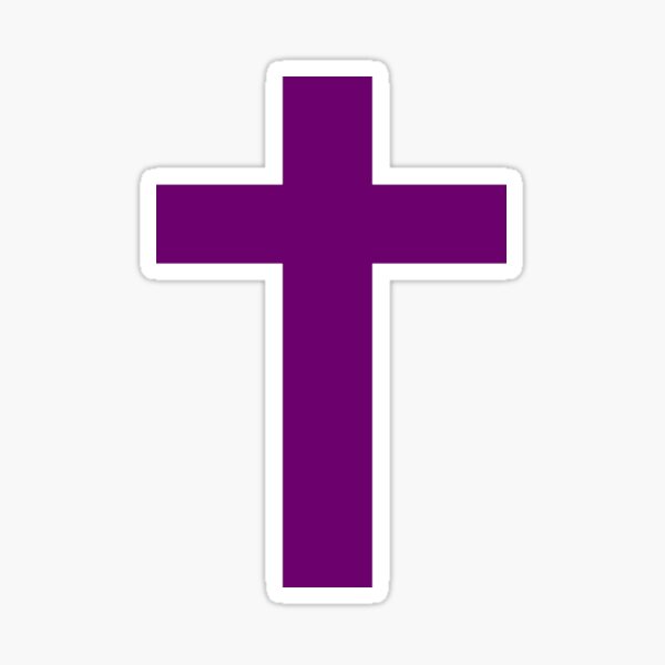 Black and Purple Goth Cross Sticker